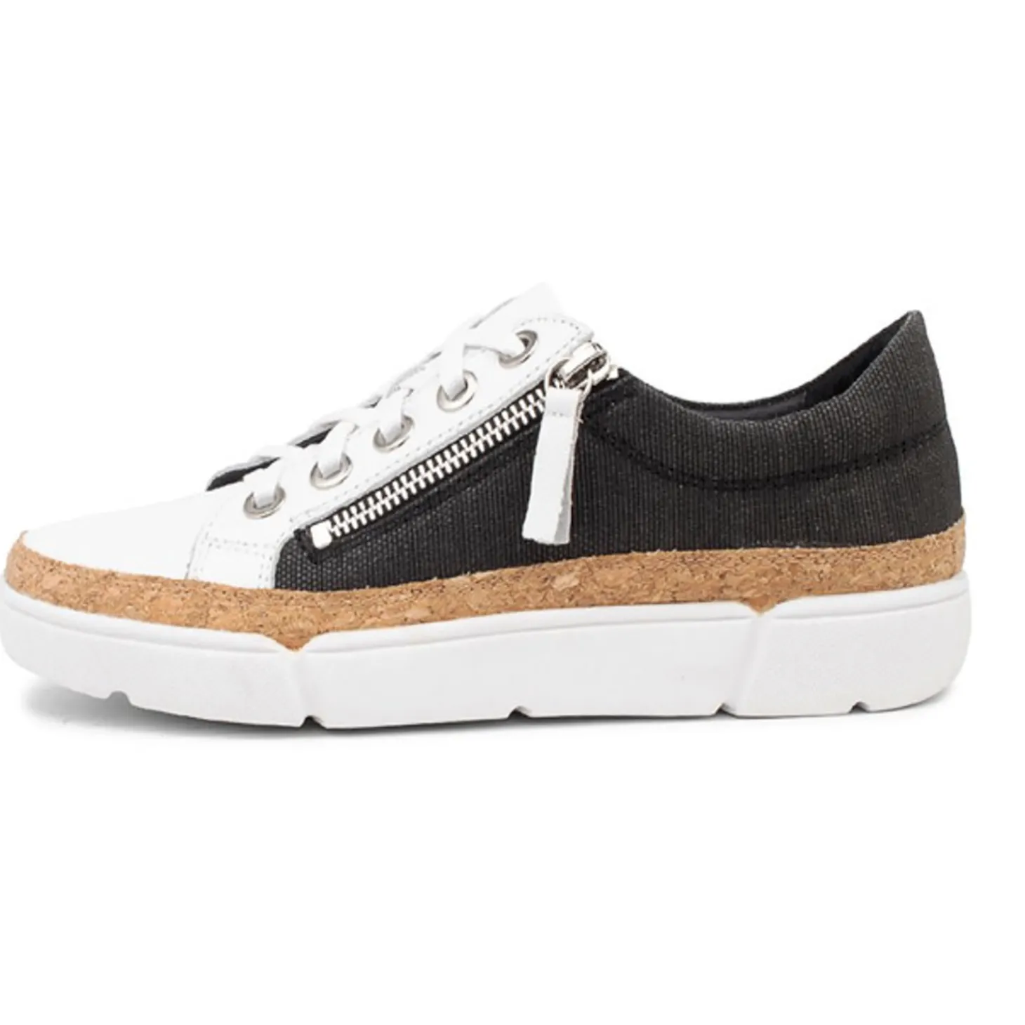 Torry White And Black Lace Up Flats - DJ39